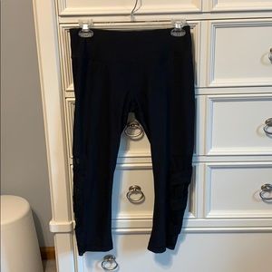 black calf cut leggings